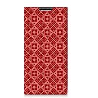 Samsung Galaxy S22 Ultra Hoesje met Magneet Batik Rood - thumbnail