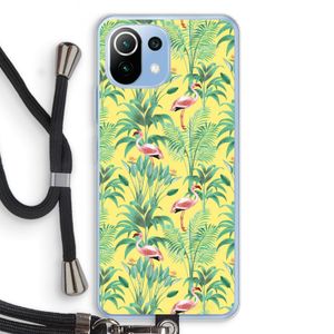 Flamingo party: Xiaomi Mi 11 Lite Transparant Hoesje met koord