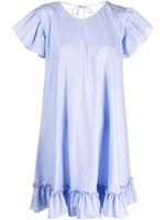 PNK robe volantée en popeline - Bleu