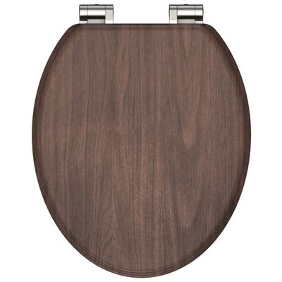 SCHÜTTE toiletbril met soft-close dark wood mdf