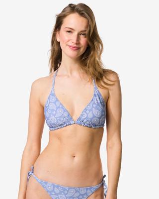 HEMA Omkeerbare damesbikinitop Juul triangel paisley-strepen blauw (blauw)
