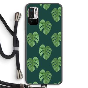 Monstera leaves: Xiaomi Redmi Note 10 5G Transparant Hoesje met koord