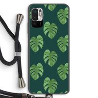 Monstera leaves: Xiaomi Redmi Note 10 5G Transparant Hoesje met koord Monstera leaves: Xiaomi Redmi Note 10 5G Transparant Hoesje met koord