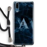 Midnight Marble: Huawei P20 Transparant Hoesje met koord