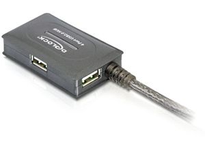 Delock 82748 USB 2.0-verlengkabel 10 m actief met 4-poorts hub