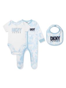 Dkny Kids grenouillères en coton à motif tie-dye (lot de trois) - Bleu