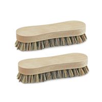 Set van 2 schrobborstels hout achtvorm 17,5 cm