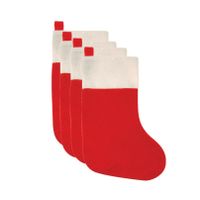 Rode kerstsokken 4 stuks polyester 41 cm