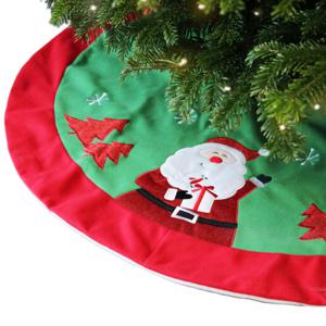 Kerstboomrok - kerstman - rood/groen - D90 cm - polyester - kerstboomkleed