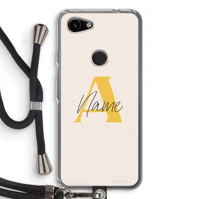 Amber Script: Pixel 3a Transparant Hoesje met koord