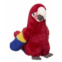 Nature Planet pluche papegaai knuffel - rood - 26 cm - vogels