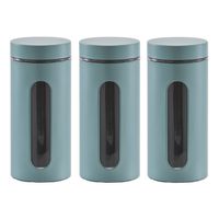 4x Eucalyptus groene voorraadblikken/potten met venster 1200 ml