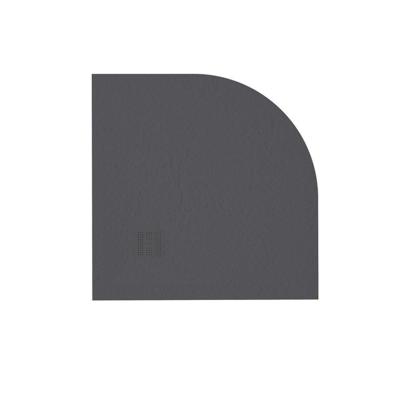 ZEZA Grade douchevloer - 90x90cm - antislip - antibacterieel - mineraalmarmer - kwartrond - mat zwart 400000000000009465