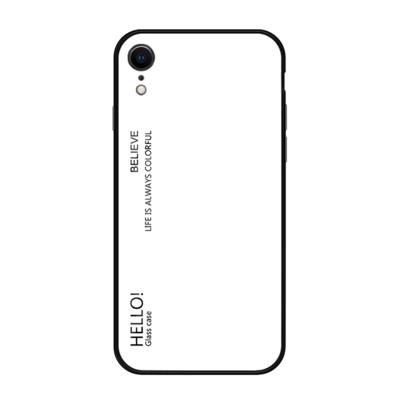 Gradiënt kleur glas Case voor iPhone XR (wit)