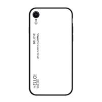 Gradiënt kleur glas Case voor iPhone XR (wit)