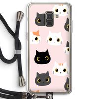 Katten: Samsung Galaxy A8 (2018) Transparant Hoesje met koord