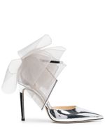 Jimmy Choo Averly 100mm oversized-bow pumps - Argent