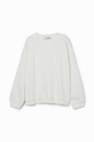 Sweatshirt logo reliëf - WHITE - S