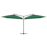 VidaXL Parasol dubbel met stalen paal 250x250 cm groen