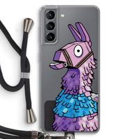 Lama: Samsung Galaxy S21 Transparant Hoesje met koord