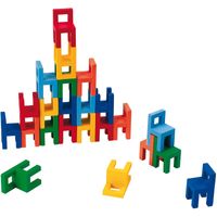 Balans- en Stapelspel met Houten Stoelen