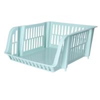 Stapelbare opbergmand - Mintgroen - 16 liter - kunststof - 38 x 28 x 15 cm Stapelbare opbergmand - Mintgroen - 16 liter - kunststof - 38 x 28 x 15 cm
