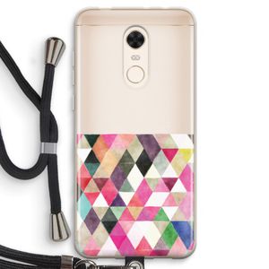 Gekleurde driehoekjes: Xiaomi Redmi 5 Transparant Hoesje met koord