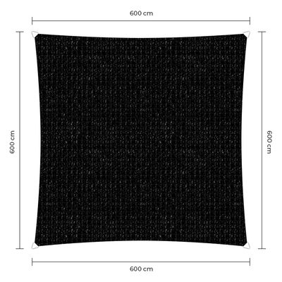 Sunfighter schaduwdoek vierkant zwart 6x6m.