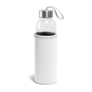 Sport waterfles/drinkfles - met softshell beschermhoes wit - 520 ml - Sportfles - Bidon