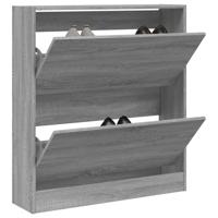 Schoenenkast 80x21x87,5 cm bewerkt hout grijs sonoma eikenkleur