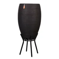 Capi Nature Rib Regenton Zwart 130 liter met Plantenbak