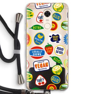 Fruitsticker: Xiaomi Redmi 5 Transparant Hoesje met koord