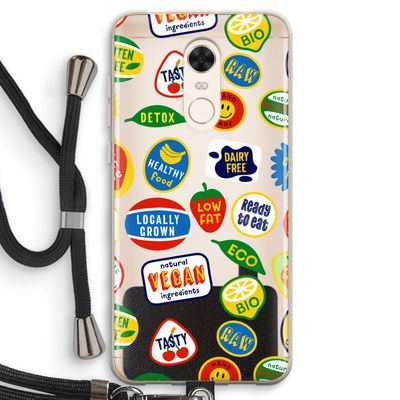 Fruitsticker: Xiaomi Redmi 5 Transparant Hoesje met koord