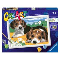 Ravensburger CreArt Schilderen op Nummer Beagle Puppies - thumbnail