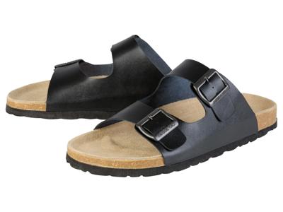 LIVERGY Leren heren sandalen (Zwart, 45)