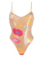 DSQUARED2 maillot de bain brodé de sequins - Tons neutres