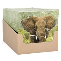 20x Safari thema servetten met olifant print 33 x 33 cm - Feestservetten - thumbnail