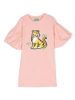 Kenzo Kids robe en coton à imprimé graphique - Rose