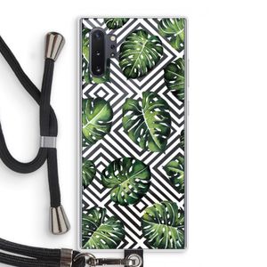 Geometrische jungle: Samsung Galaxy Note 10 Plus Transparant Hoesje met koord