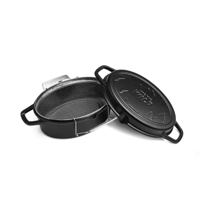 Burnhard Gietijzeren braadpan met frituurmand
