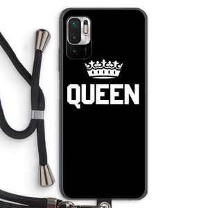 Queen zwart: Xiaomi Redmi Note 10 5G Transparant Hoesje met koord
