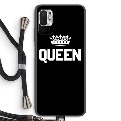 Queen zwart: Xiaomi Redmi Note 10 5G Transparant Hoesje met koord