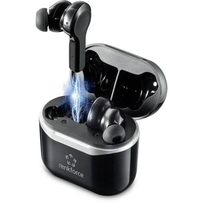 Renkforce RF-NCE-500 In Ear oordopjes Bluetooth Zwart Noise Cancelling Headset, Volumeregeling