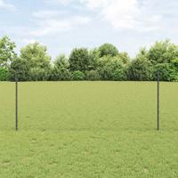 VidaXL Hek met paal grijs 1 x 50 m staal en pvc