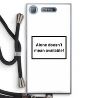 Alone: Sony Xperia XZ1 Transparant Hoesje met koord Alone: Sony Xperia XZ1 Transparant Hoesje met koord