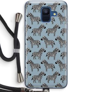 Zebra: Samsung Galaxy A6 (2018) Transparant Hoesje met koord