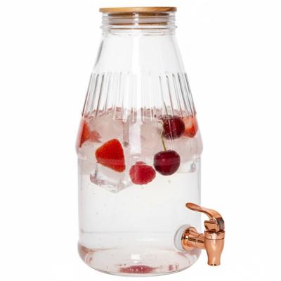Home Deco Factory Drankdispenser - 3.8 liter - glas - limonadetap - waterdispenser - transparant
