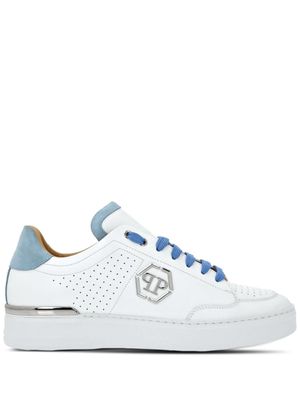 Philipp Plein baskets à logo Hexagon - Blanc