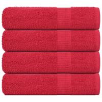 Handdoeken 4 st 50x100 cm 360 g/m 100% katoen rood