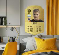 Staking gepersonaliseerde kaart Muursticker voetbal - thumbnail